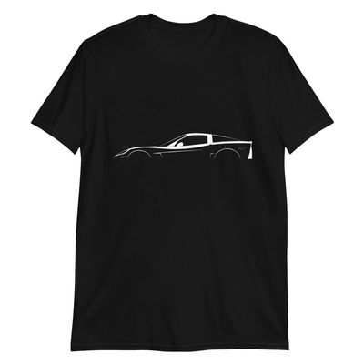 JG Infinite 'Vette C6 Outline 6th Gen Vette Owner Short-Sleeve Unisex T-Shirt Black