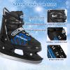 MammyGol Adjustable Ice Skating for Kids, Boys and Girls, Blue Ice Skates Size Small Hockey Lace-Up Ice Skate for Beginner view 2