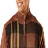 Stacy Adams Men's Faux Leather Trimmed Dressy Sweater (Medium, 4413-BROWN) view 2