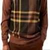 Stacy Adams Men's Faux Leather Trimmed Dressy Sweater (Medium, 4413-BROWN) view 3