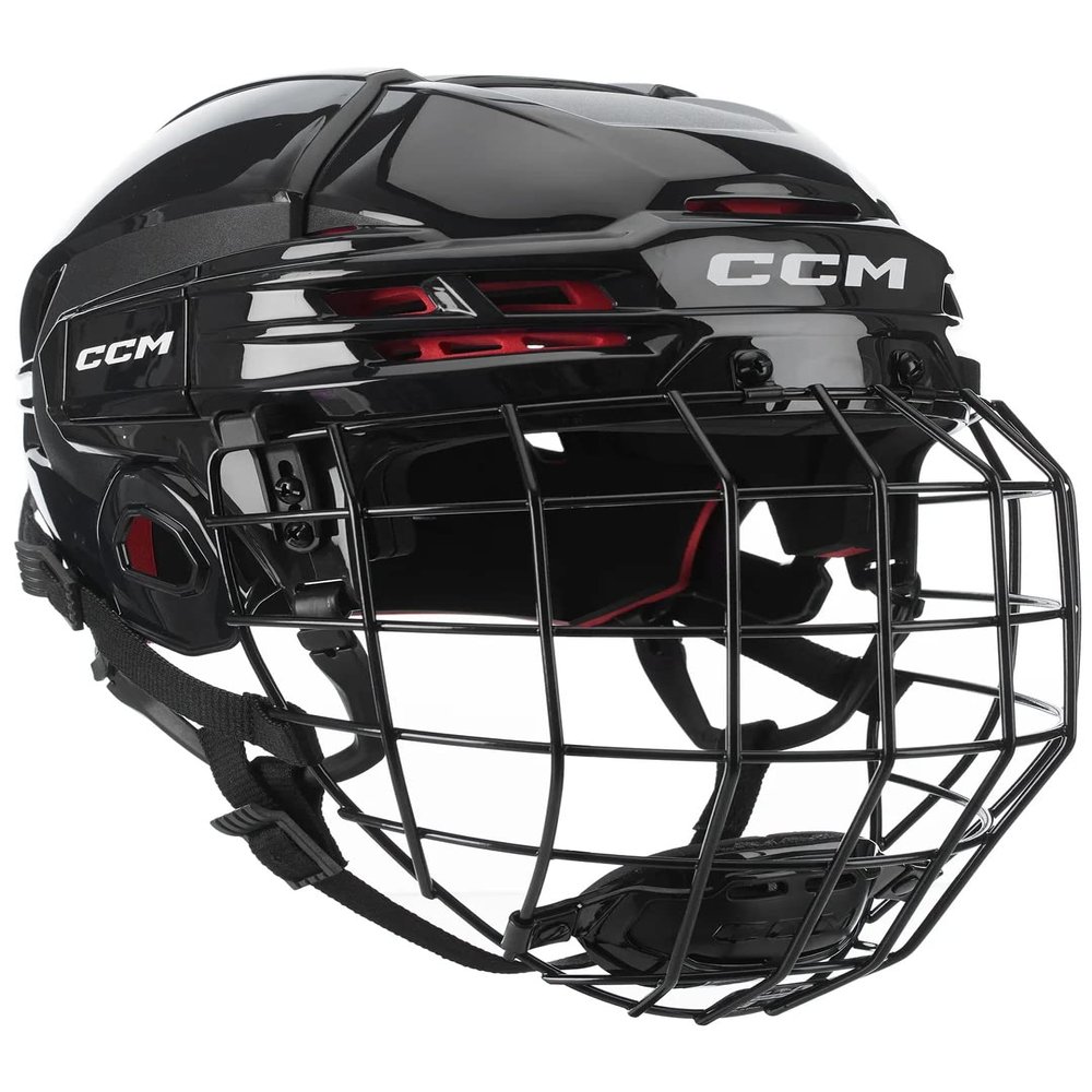 CCM Tacks 70 Hockey Helmet Combo with Cage, Senior (Senior Medium, Black)