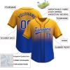 Custom Gradient Baseball Jersey Stitched/Printed Personanlized Button Down Shirts Sports Uniform for Men Women Youth Gold&Royal-g view 2