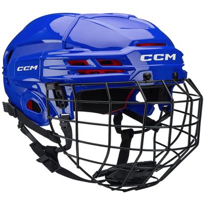 CCM Tacks 70 Hockey Helmet Combo with Cage, Senior (Senior Small, Royal Blue)