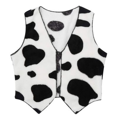Moggemol Boys Girls Cowboy Cowgirl Wild Western Party Waistcoat Flannel Open-Front Cardigan Vest Tops Black 10 Years