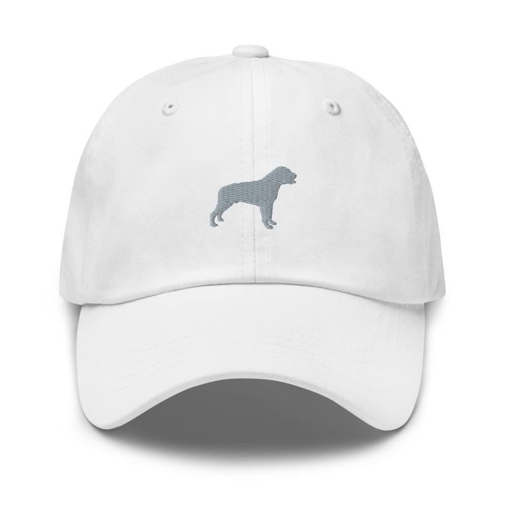Rottweiler hat, Embroidered Unisex hat, Rottweiler Hats for Men, for Women, Rottweiler mom hat, dad hat. White