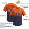 Custom Gradient Baseball Jersey Stitched/Printed Personanlized Button Down Shirts Sports Uniform for Men Women Youth Orange&Navy-g view 2