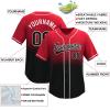 Custom Gradient Baseball Jersey Stitched/Printed Personanlized Button Down Shirts Sports Uniform for Men Women Youth Red&Black-g view 2