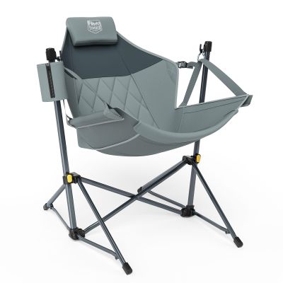 Timber Ridge Hammock Camping Chair with Adjustable Backrest, Heavy Duty Folding Hammock Chair Supports 300lbs, Portable Hammock Chair for Camping, Travelling and Patio, Grey
