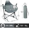 Timber Ridge Hammock Camping Chair with Adjustable Backrest, Heavy Duty Folding Hammock Chair Supports 300lbs, Portable Hammock Chair for Camping, Travelling and Patio, Grey view 3