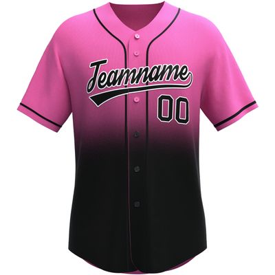 Custom Gradient Baseball Jersey Stitched/Printed Personanlized Button Down Shirts Sports Uniform for Men Women Youth Pink&b-g