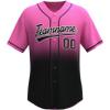 Custom Gradient Baseball Jersey Stitched/Printed Personanlized Button Down Shirts Sports Uniform for Men Women Youth Pink&b-g view 1