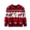 Christmas Toddler Boys Girls Cartoon Dinosaur Santa Prints Sweater Long Sleeve Warm Knitted Pullover Knitwear Tops view 1