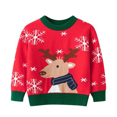 Christmas Toddler Boys Girls Cartoon Dinosaur Santa Prints Sweater Long Sleeve Warm Knitted Pullover Knitwear Tops