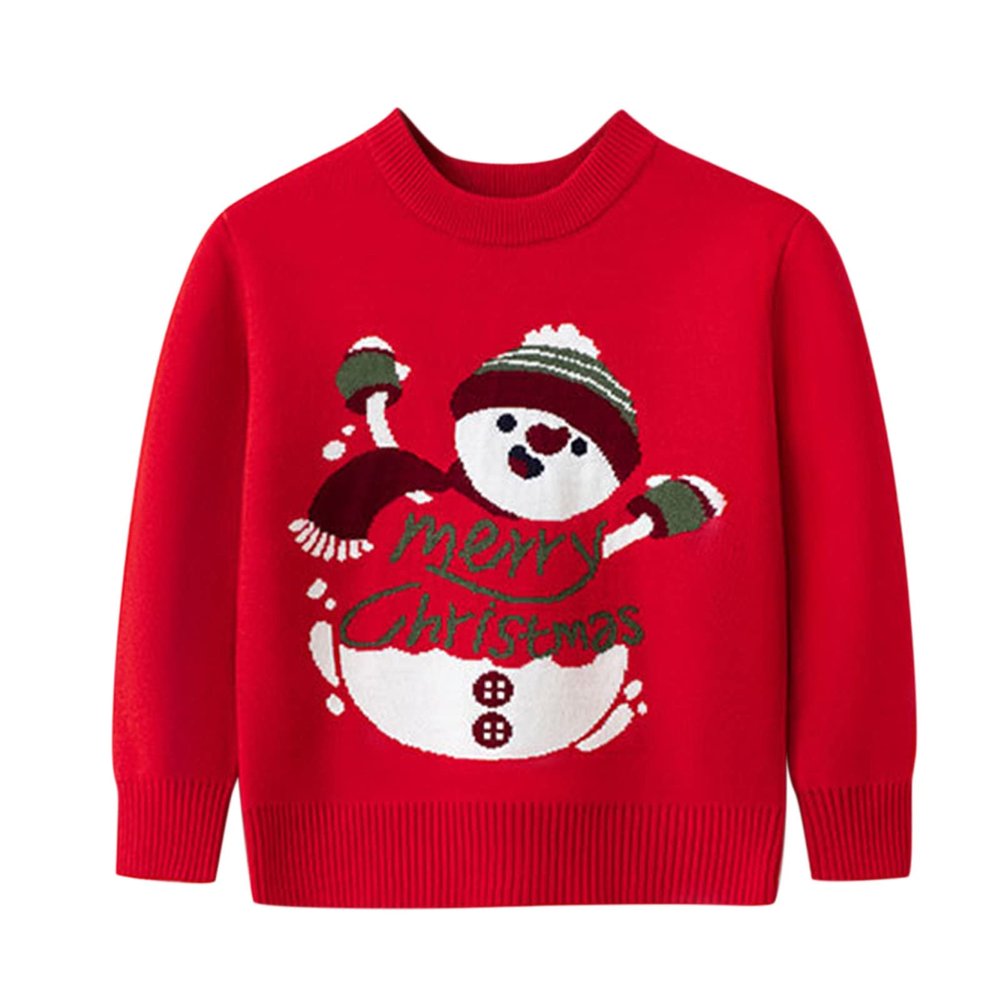 Christmas Toddler Boys Girls Cartoon Dinosaur Santa Prints Sweater Long Sleeve Warm Knitted Pullover Knitwear Tops