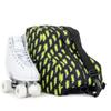 Fydelity Roller Skate Bag | Convertible 2-in-1 Roller & Ice Skate Backpack | Heavy Duty Bag for Boys & Girls - Black Lightning Bolts view 1