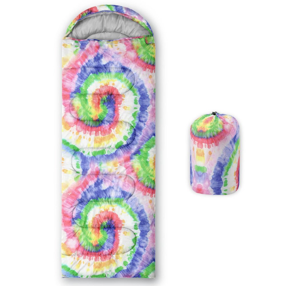 BailiPromise Rainbow Printed Camping Sleeping Bags,3 Season Warm & Cool Weather,Lightweight,Waterproof Sleeping Bags for Adults & Kids,Traveling,and Outdoors,Camping Gear Equipment,31x90inch