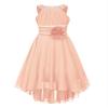 Duoremi Kids Girls Halter Neck Chiffon High Low Wedding Bridesmaid Dress Party Maxi Dress Princess Gown Pink 10 Years view 1