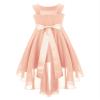 Duoremi Kids Girls Halter Neck Chiffon High Low Wedding Bridesmaid Dress Party Maxi Dress Princess Gown Pink 10 Years view 2
