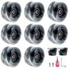8 Pack 32 x 58mm, 82A Double Row Skate Wheels with Bearing Installed and 2 Toe Stoppers, for Outdoor or Indoor (Black) view 1
