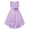Duoremi Kids Girls Halter Neck Chiffon High Low Wedding Bridesmaid Dress Party Maxi Dress Princess Gown Lavender 12 Years view 1