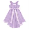 Duoremi Kids Girls Halter Neck Chiffon High Low Wedding Bridesmaid Dress Party Maxi Dress Princess Gown Lavender 12 Years view 2