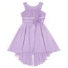 Duoremi Kids Girls Halter Neck Chiffon High Low Wedding Bridesmaid Dress Party Maxi Dress Princess Gown Lavender 12 Years view 3