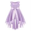 Duoremi Kids Girls Halter Neck Chiffon High Low Wedding Bridesmaid Dress Party Maxi Dress Princess Gown Lavender 12 Years view 4