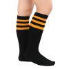 American Trends Kids Halloween Socks Toddler Novelty Knee High Soccer Socks Funny Striped Cotton Stocking for Child Boys Girls 1 Pack Black Orange view 2