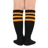 American Trends Kids Halloween Socks Toddler Novelty Knee High Soccer Socks Funny Striped Cotton Stocking for Child Boys Girls 1 Pack Black Orange view 3
