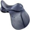 Leather Horse Jumping Saddle with Plastic Tree | Black 16 Inch view 1