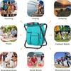 Kikerike Backpack Stool Cooler Chair Heavy Duty 300 LBS Max Load Portable Lightweight Stool Backpack Folding Fishing Cooler Seat for Camping Hunting Fishing - Blue-Green view 3