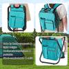 Kikerike Backpack Stool Cooler Chair Heavy Duty 300 LBS Max Load Portable Lightweight Stool Backpack Folding Fishing Cooler Seat for Camping Hunting Fishing - Blue-Green view 4