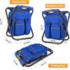 Kikerike Backpack Stool Cooler Chair Heavy Duty 300 LBS Max Load Portable Lightweight Stool Backpack Folding Fishing Cooler Seat for Camping Hunting Fishing - Dark Blue view 2