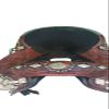 SR Saddle Handcarved Floral Patern Dark Brown Premium Leather Pleasure Reining Show Horse Saddle, 17 Inch view 3