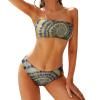 Bikini Sets Yellow and Black Swirl Tie Dye Women's Swimwear Cute Bathing Suit Ruched High Cut Swimsuit SummerL view 1