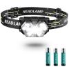 PLUSINTO 9 LED Headlamp Battery Powered, 1 Pack 2000 Lumens Headlight, 3 AAA Batteries Included, 6 Modes, Lightweight and Adjustable, IPX5 Waterproof Head Lamp for Camping, Outdoor, Running view 1