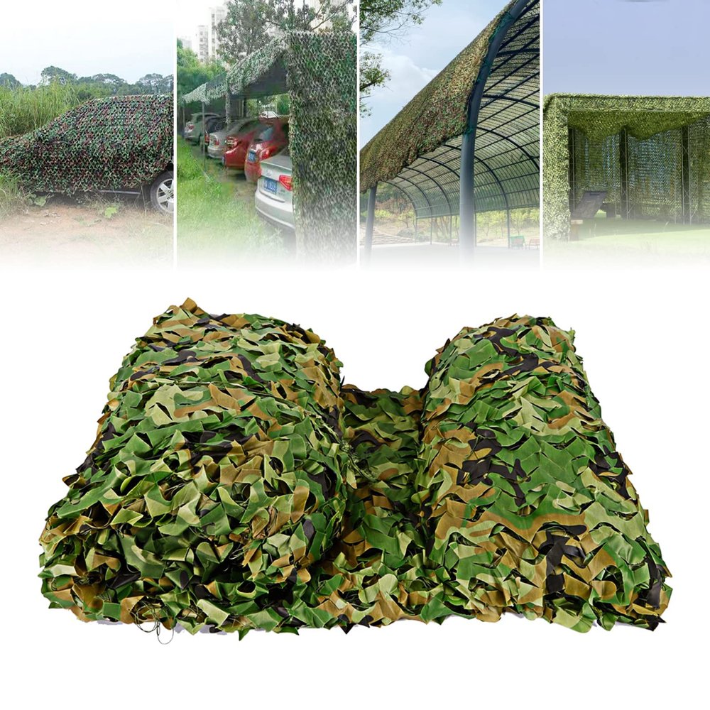 8x8m Camouflage Netting, Woodland Camouflage Netting Desert Camo Net, Lightweight Waterproof Hunting Net for Sunshade, Canopy, Decoration, Duck Hunting and Car Cover