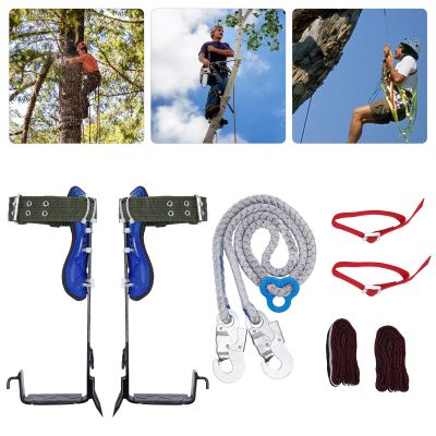 OCASAMI Tree Climbing Gear, Tree Climbing Spikes, Climbing Gear Tree Climbing Equipment Complete Kit, Safety Belt & Anti-Slip Pedals for Climbing Trees, Outdoor Jungle Survival, Picking Fruit, Sports