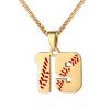 AAI.doc Baseball Number Necklace for Men - Stainless Steel Gold Plated Athletes Jersey Gift(00-99) view 1