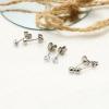 3 pairs Jewelry Set Pure Titanium Earrings For Sensitive Ears 4mm Ball CZ Hexagon Stud Earring for Women(4mm ball&CZ&Hexagon) view 3