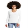 District Women's Perfect Tri Long Sleeve V-Neck Tee DT135 White view 1