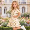 AGQT Toddler Girls Summer Off Shoulder Floral Dress Boho Princess Chiffon Ruffle Sundress for Beach Wedding Vacation Daisy on White 4-5T view 4