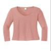 District Women's Perfect Tri Long Sleeve V-Neck Tee DT135 view 1