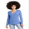District Women's Perfect Tri Long Sleeve V-Neck Tee DT135 view 1