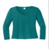 District Women's Perfect Tri Long Sleeve V-Neck Tee DT135 Heathered Teal view 1