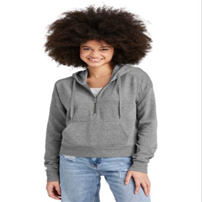 District Women's Perfect Tri Fleece 1/2-Zip Pullover DT1311 - Heathered Charcoal - S