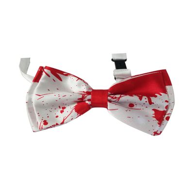 BHWH08 Bow Ties for Men - Blood Red & White Halloween Bow Tie-A