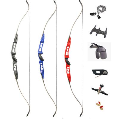 66 Inch ILF Recurve Bow 20-40Lbs Metal Riser Competition Athletic Recurve Bow Right Hand Hunting Bow, ILF Bow Riser and Limbs (32 Lbs, Black/Type 1)