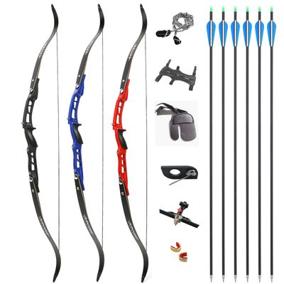 66 Inch ILF Recurve Bow 20-40Lbs Metal Riser Competition Athletic Recurve Bow Right Hand Hunting Bow, ILF Bow Riser and Limbs (36 Lbs, Black/Type 2)