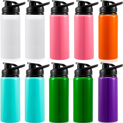 Gandeer 10 Pcs Aluminum Water Bottle 17 Oz Reusable Bike Snap Lid Metal Water Bottle Lightweight Portable Sports Leak Proof Gym for Travel Camping Hiking (Vivid Color)